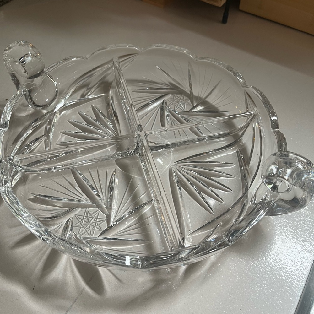 Intricate Crystal Divided Dish